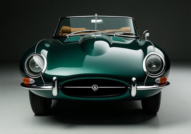 After restoration image of a Jaguar E-Type Series 1.
