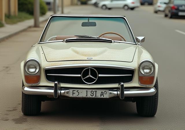 Before restoration image of a Mercedes-Benz 280 SL 'Pagoda'.